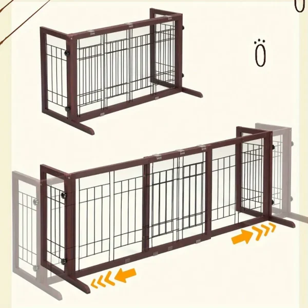 38"-71" Freestanding Foldable Wire Pet Gate