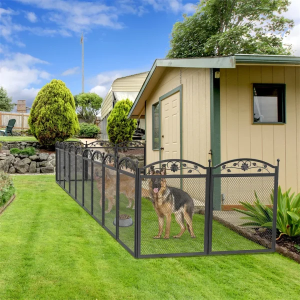 8 Panels DIY Heavy Duty Dog Playpen Outdoor Indoor Metal Fence