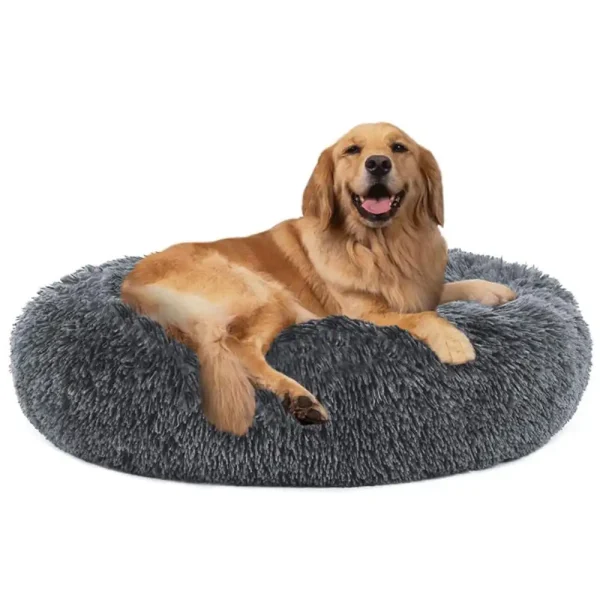 , Cozy Soft Plush Round Pet Bed