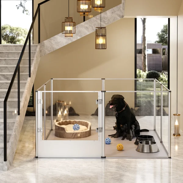 Acrylic Dog, Cats, Clear Playpen