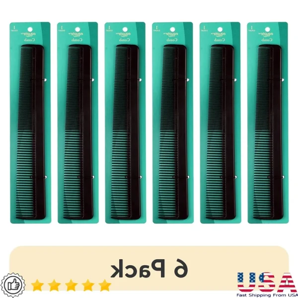 6 Pack Plastic Hair Combs